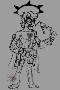 Waluigi dressed as Happy Chaos from Guilty Gear, again.